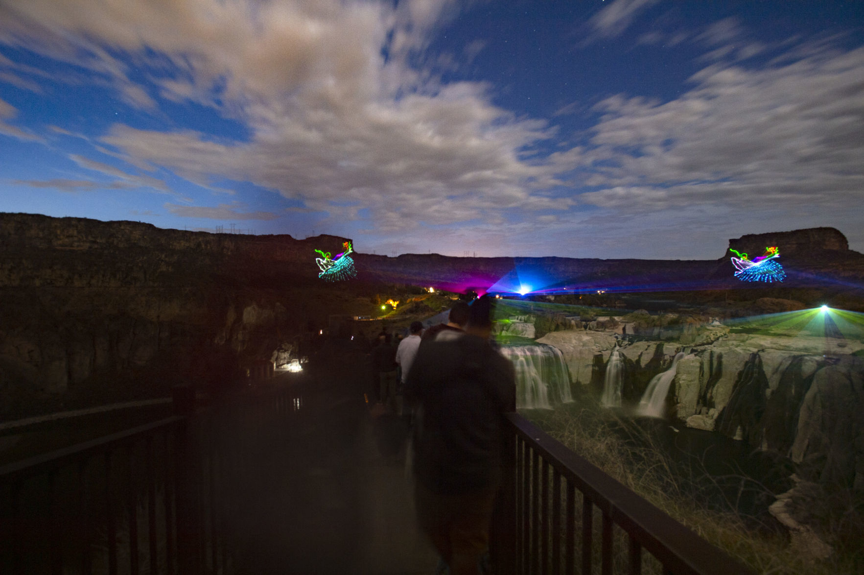 Lights and Lasers Show at Shoshone Falls
